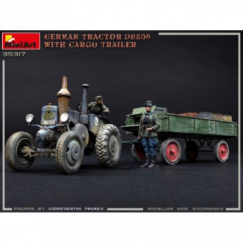 miniart german tractor D8506 with cargo trailer 1/35 35317