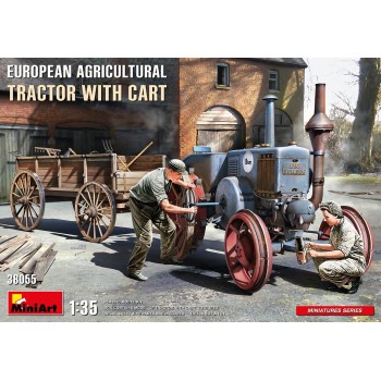 miniart EUROPEAN AGRICULTURAL TRACTOR WITH CART 1/35
